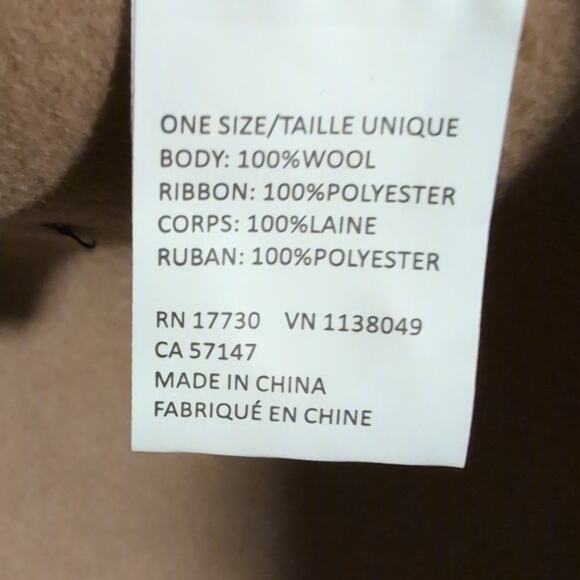 Elegant Tan Cloche Hat with Black Ribbon Rosette Wool Fedora Black Church Hat - Picture 6 of 8